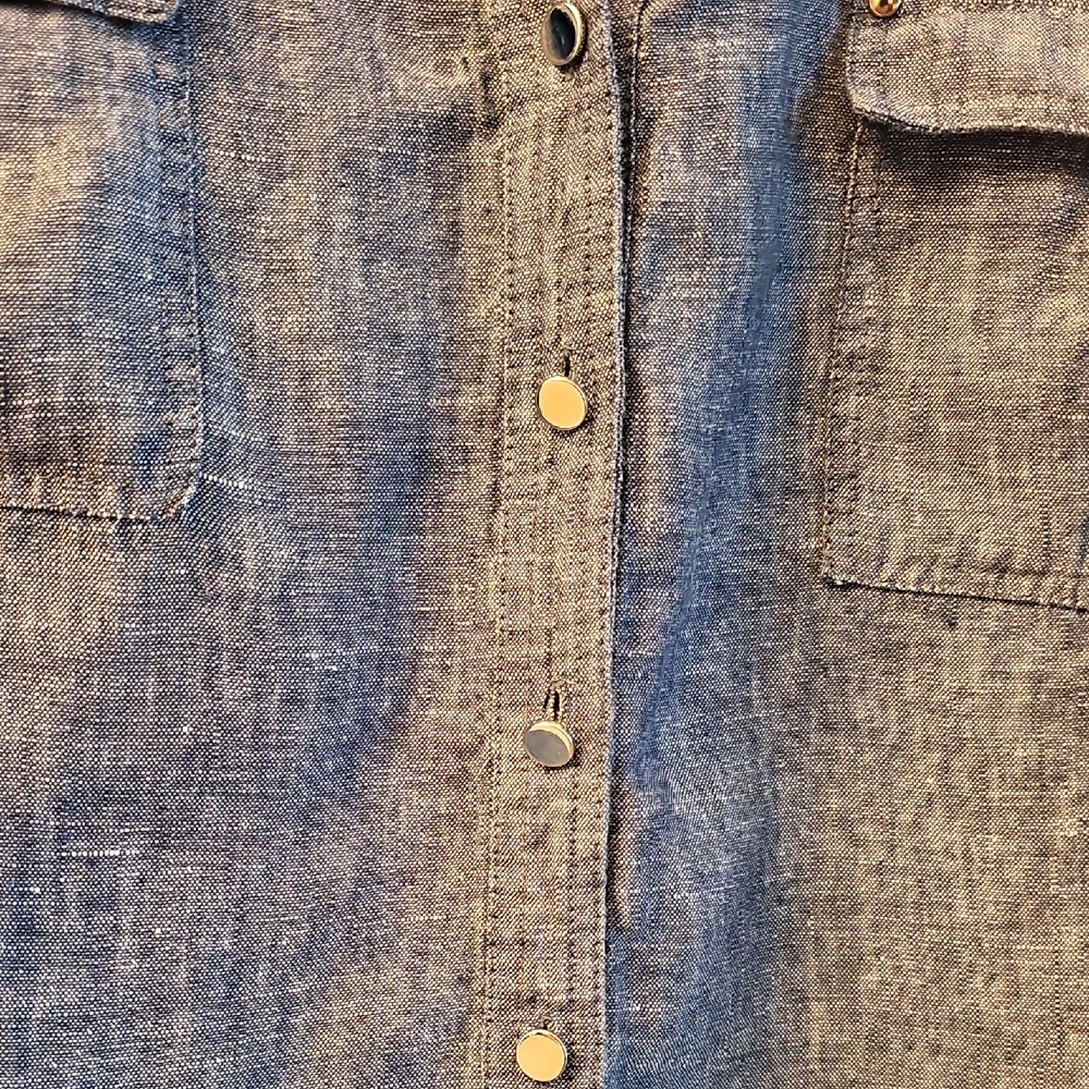 JM Collection Denim-Style Top - Picture 4 of 13